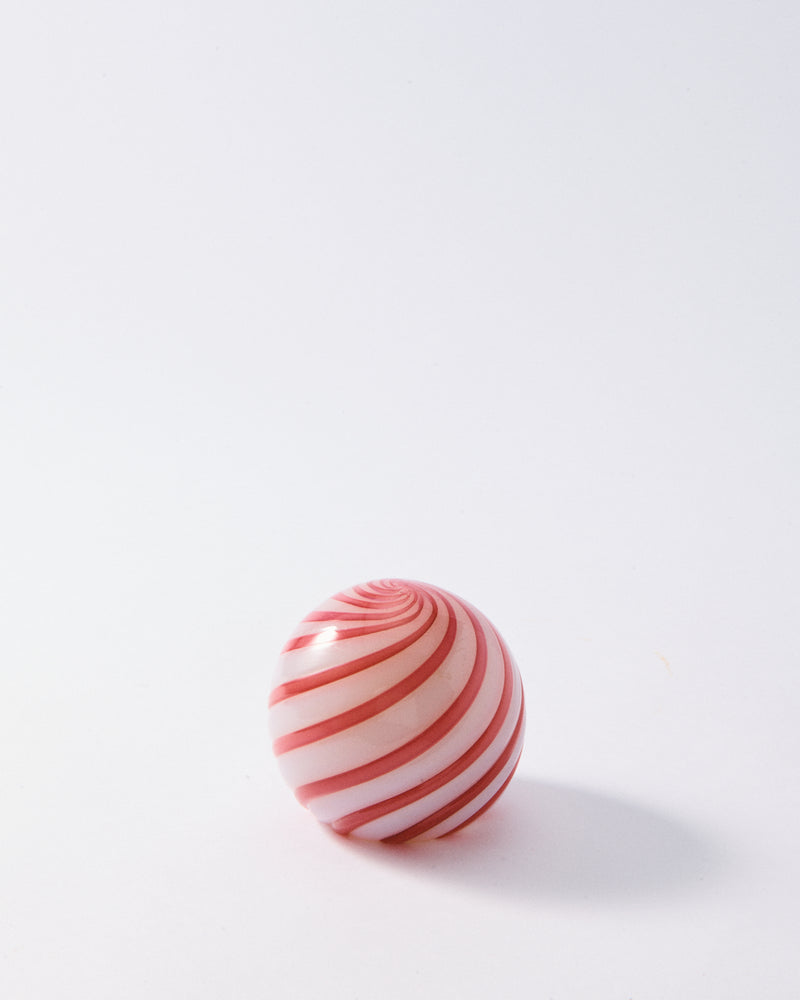 1960s Murano Raspberry Red Swirl Paperweight