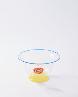 Murano Millefiori Yellow, Orange & Blue Bowl