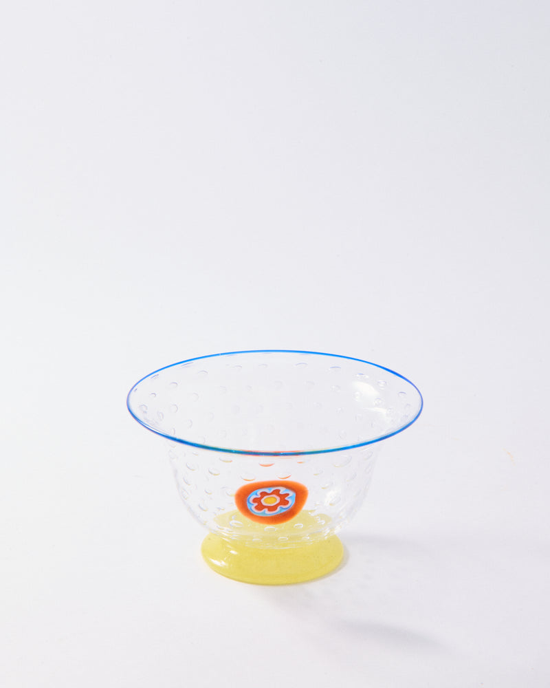 Murano Millefiori Yellow, Orange & Blue Bowl