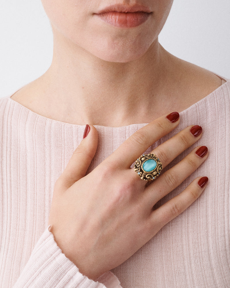 1970s Turquoise Cabochon Ring