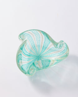 Silver & Sea Green Murano Triangle Catchall