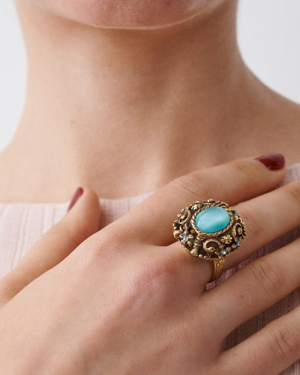 1970s Turquoise Cabochon Ring
