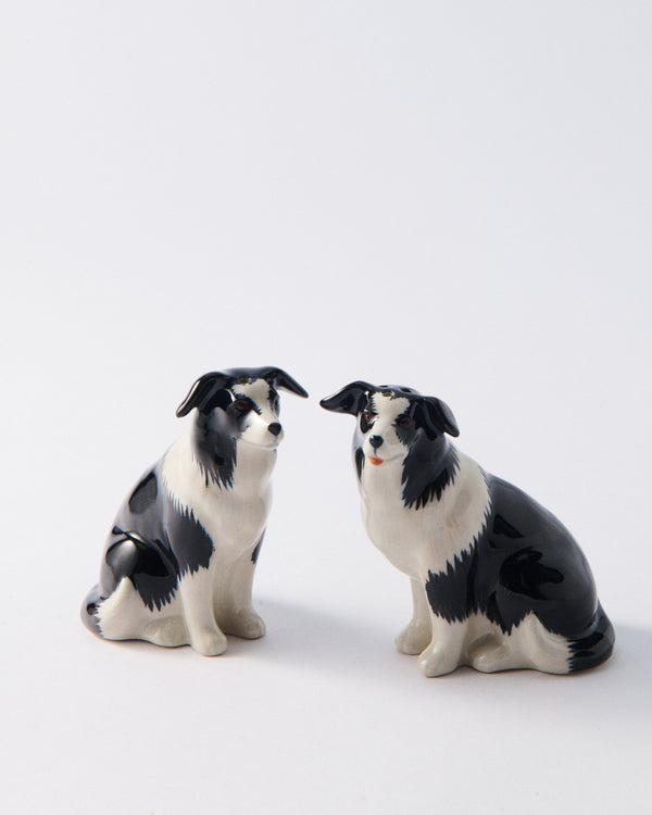 Handmade Ceramic Border Collie Salt & Pepper Shakers