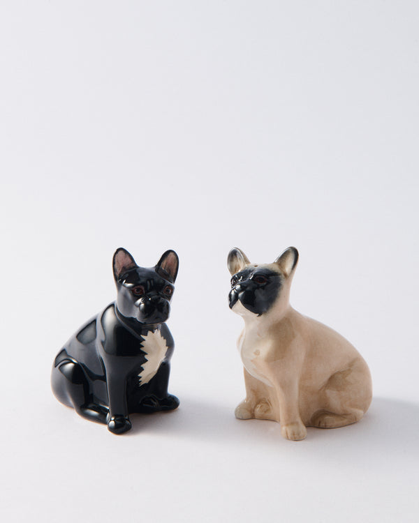 Handmade Ceramic French Bulldog Salt & Pepper Shakers