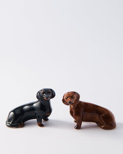 Handmade Ceramic Dachshund Salt & Pepper Shakers