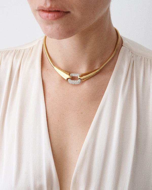 Pavé Clear Rhinestone Collar Necklace