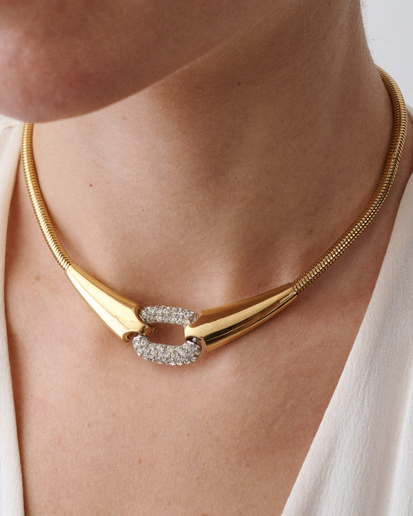 Pavé Clear Rhinestone Collar Necklace