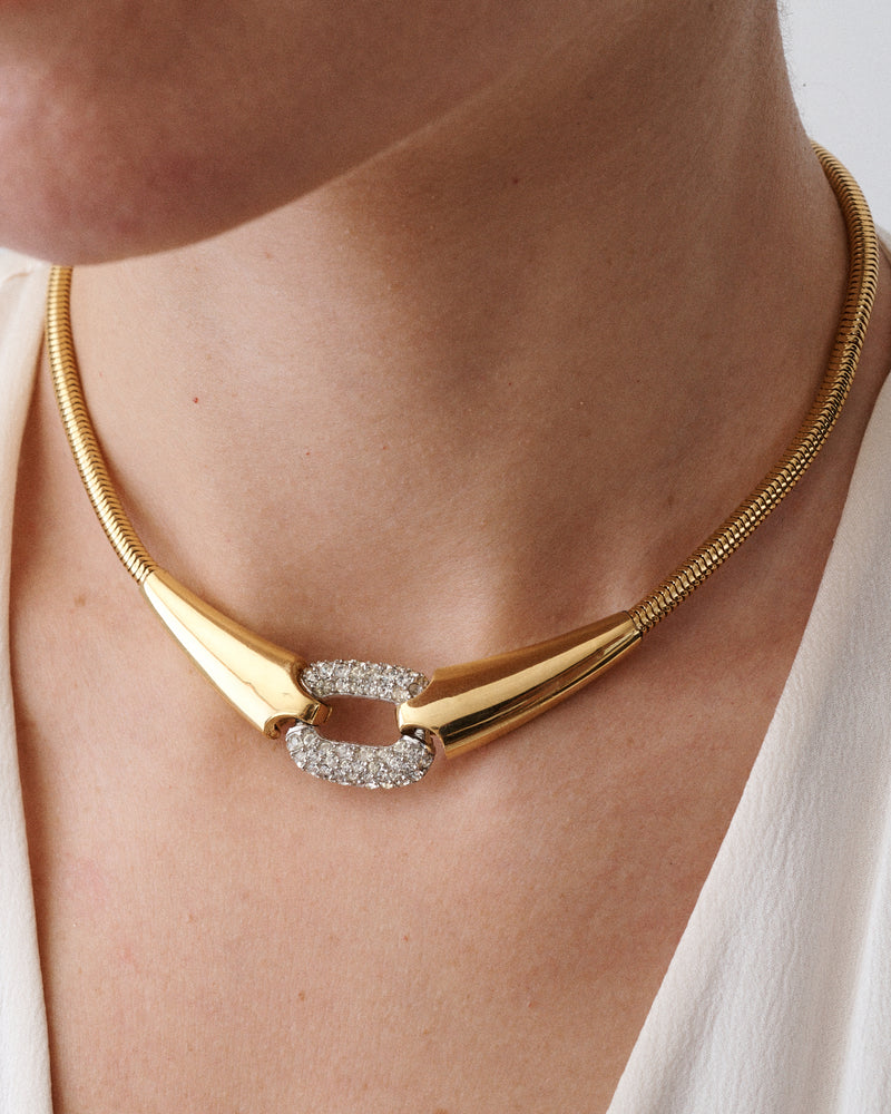 Pavé Clear Rhinestone Collar Necklace