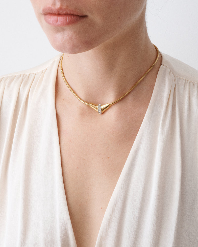 Crown Rhinestone Necklace