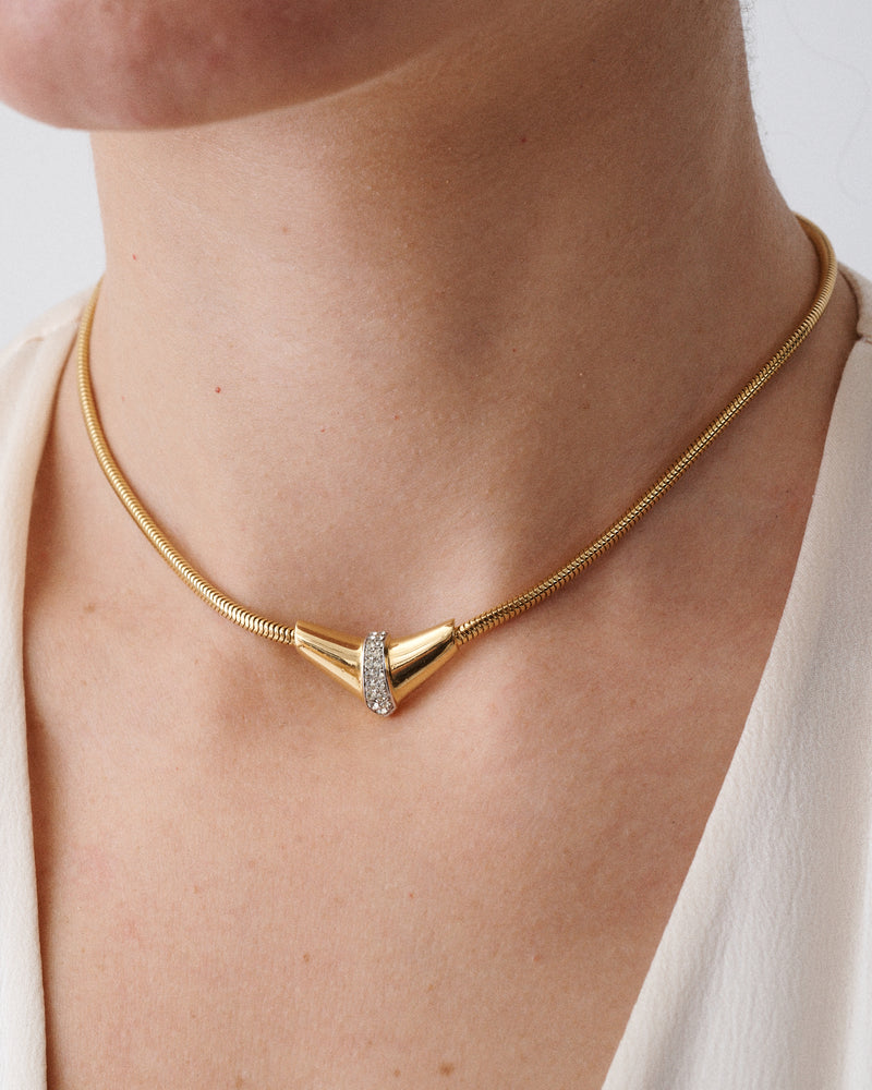 Crown Rhinestone Necklace