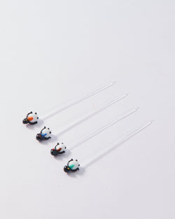 German Glass Cozy Penguin Cocktail Pick, Sold Individually