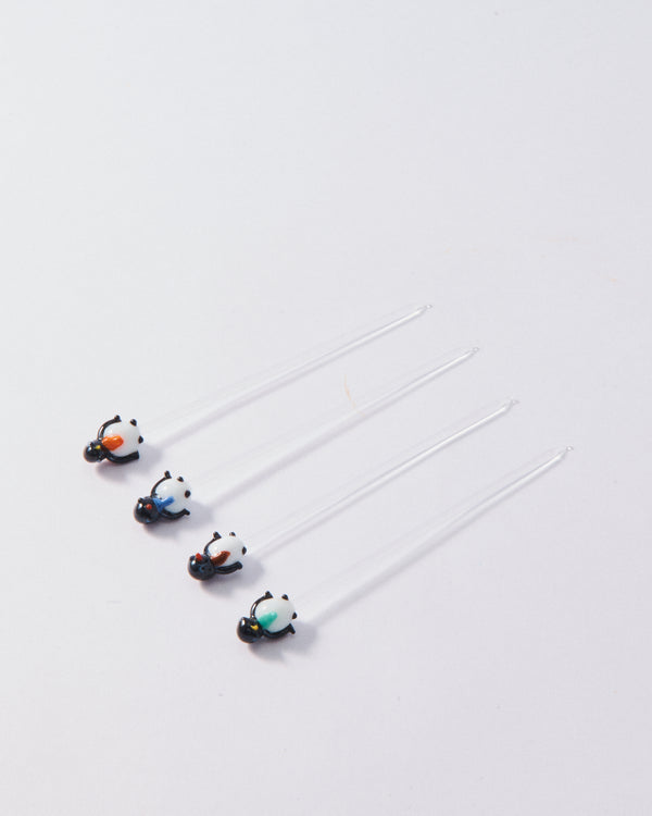 German Glass Cozy Penguin Cocktail Pick, Sold Individually