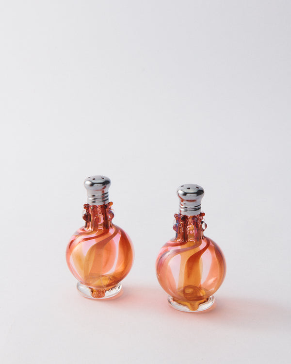 Hand Blown Swirl Salt & Pepper Shakers