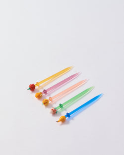 Mid Century German Fruit Cocktail Pick Set of Five