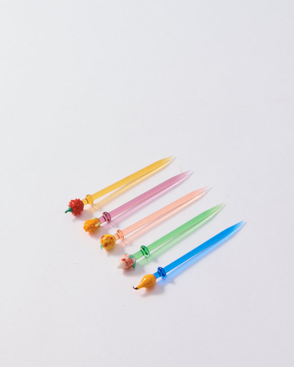 Mid Century German Fruit Cocktail Pick Set of Five