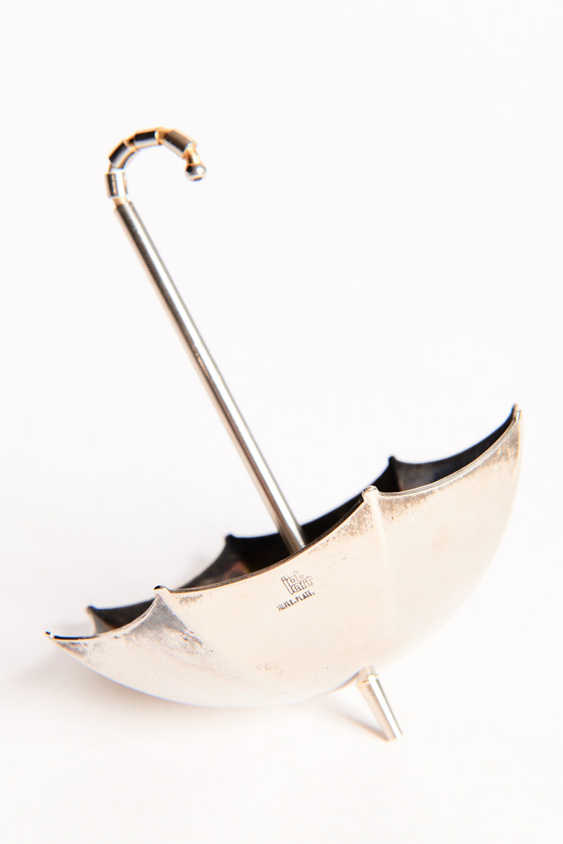 Italian 1960s Silver Plated Umbrella