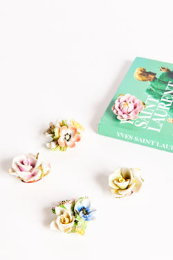 Italian Porcelain Flower Table Decoration Set of Five