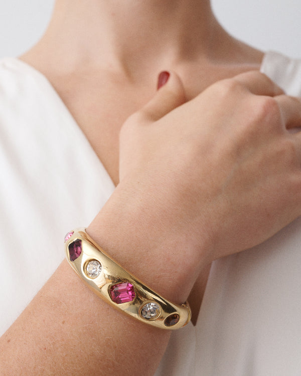 Chunky gemstone cuff bracelet