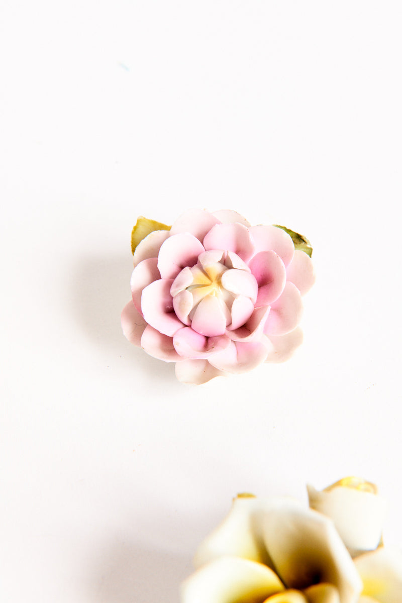 Italian Porcelain Flower Table Decoration Set of Five