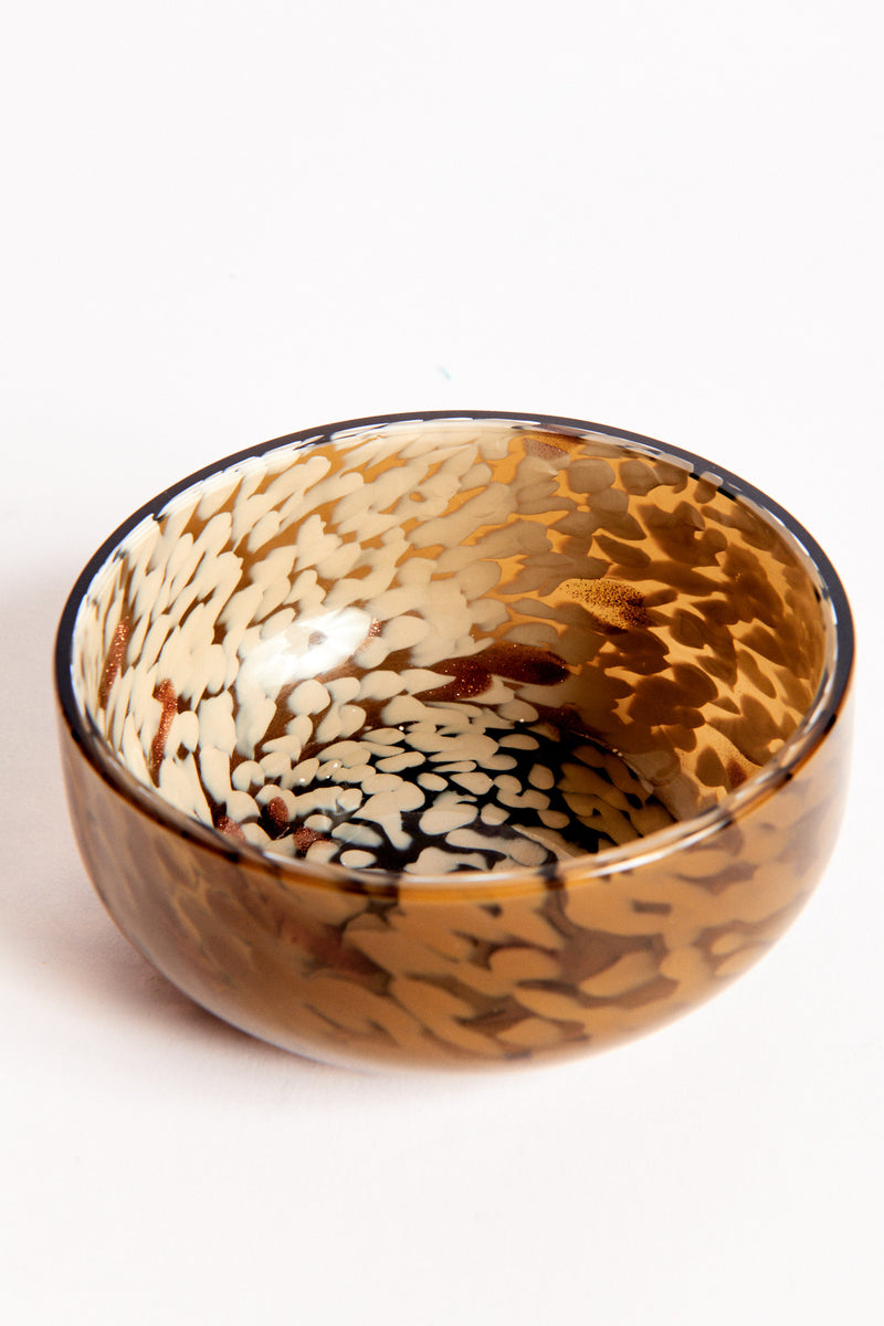 Murano Swirled Spatter Glass Bowl Set of Two
