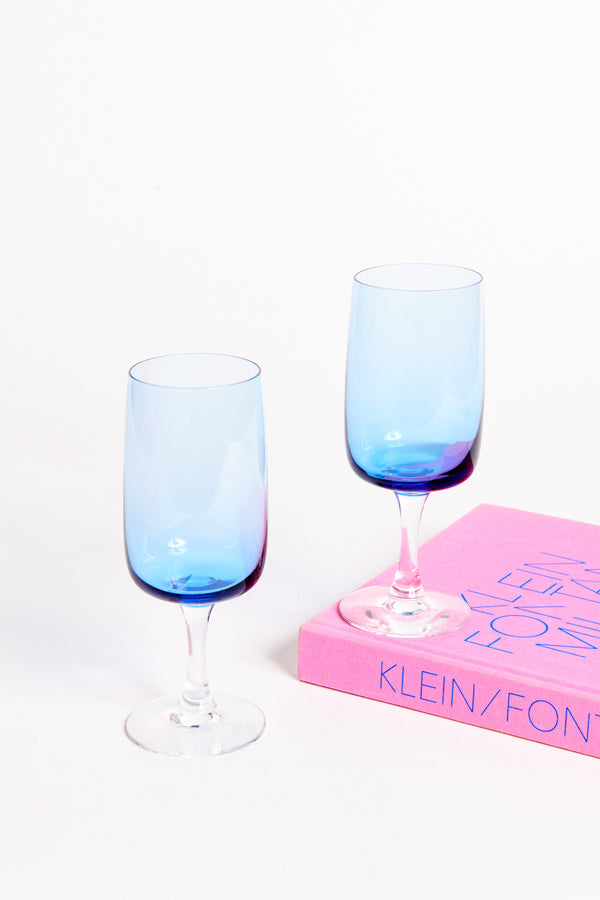 Sky Blue Wine Glass Set of Two