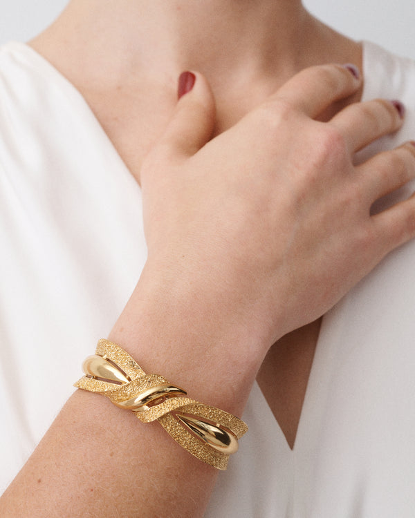 Brushed Gold Bow Bracelet