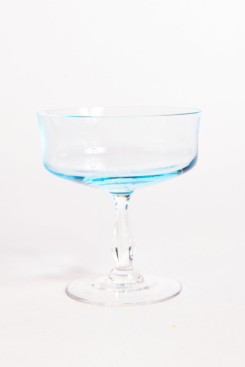 Light Aquamarine Cocktail Glass Set of Two