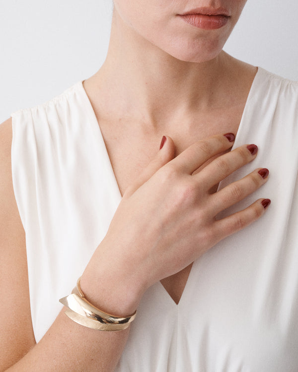 Brushed Gold Clamp Bangle