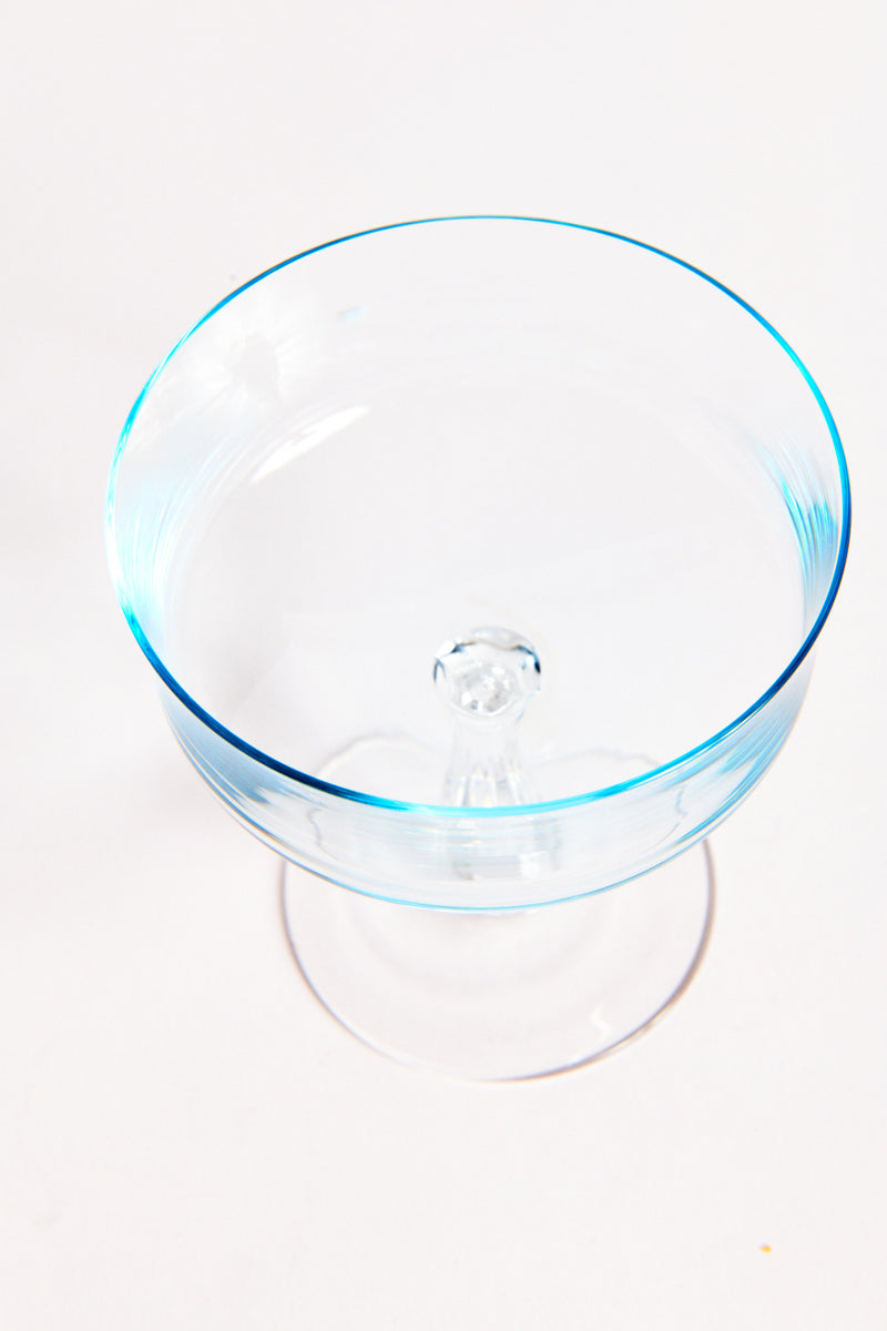 Light Aquamarine Cocktail Glass Set of Two
