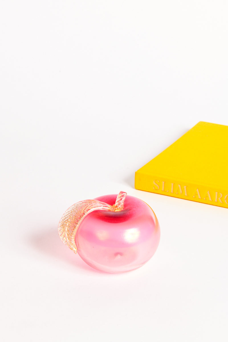 Italian Rose Pink Glass Apple