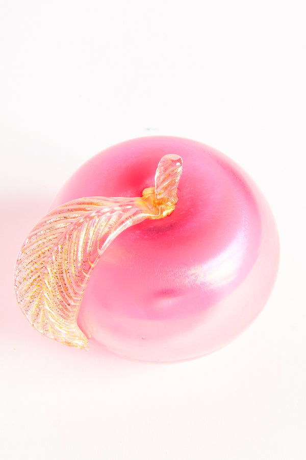 Italian Rose Pink Glass Apple