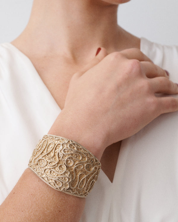 Intricate Textured Cuff Bracelet