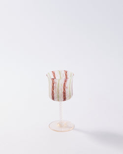 Murano Brown & Green Latticino Aperitif Glass