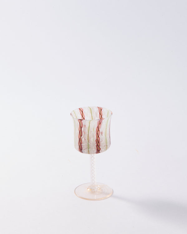 Murano Brown & Green Latticino Aperitif Glass