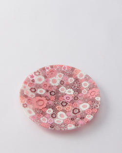 Pink Flower Murano Millefiori Plate