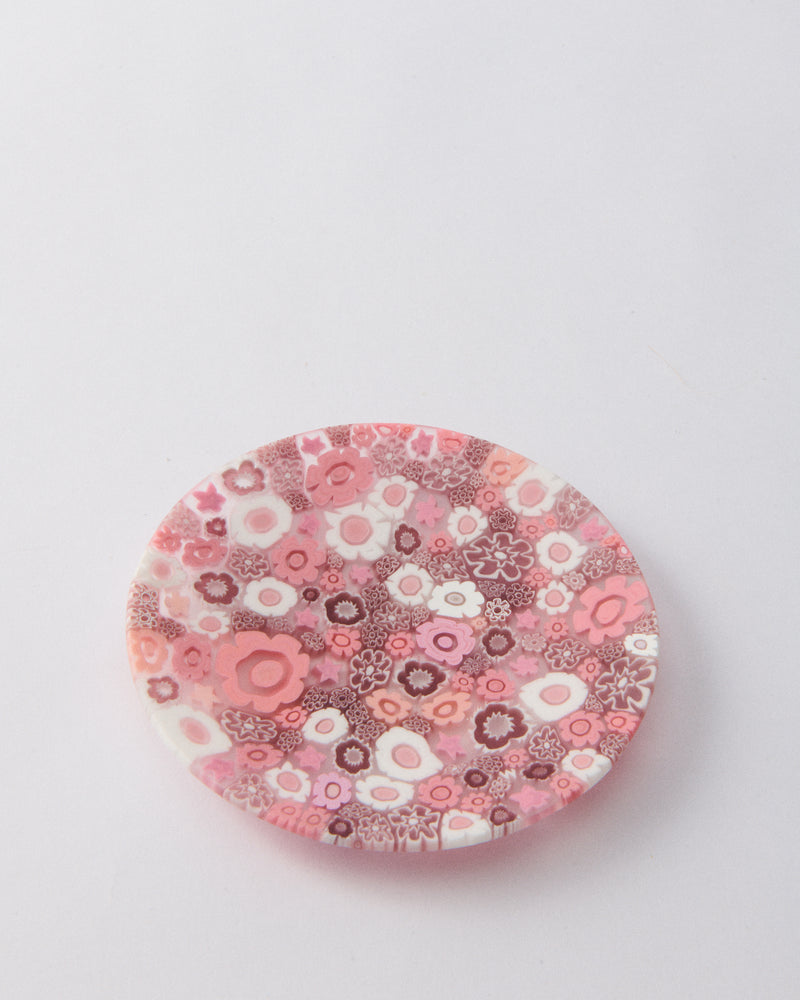 Pink Flower Murano Millefiori Plate