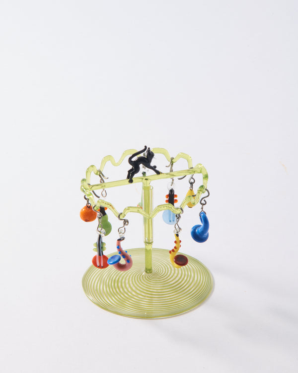 Rare German Blown Glass Spinning Drink Charm Set