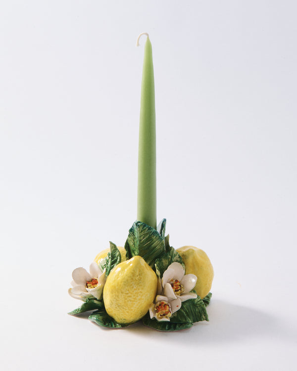 Italian Ceramic Lemon Candle Holder, Sold Individually