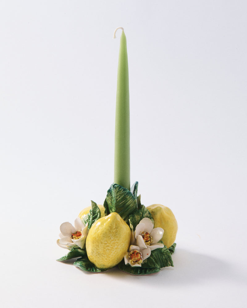 Italian Ceramic Lemon Candle Holder, Sold Individually