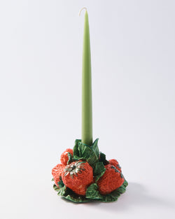 Italian Ceramic Strawberry Candle Holder, Sold Individually