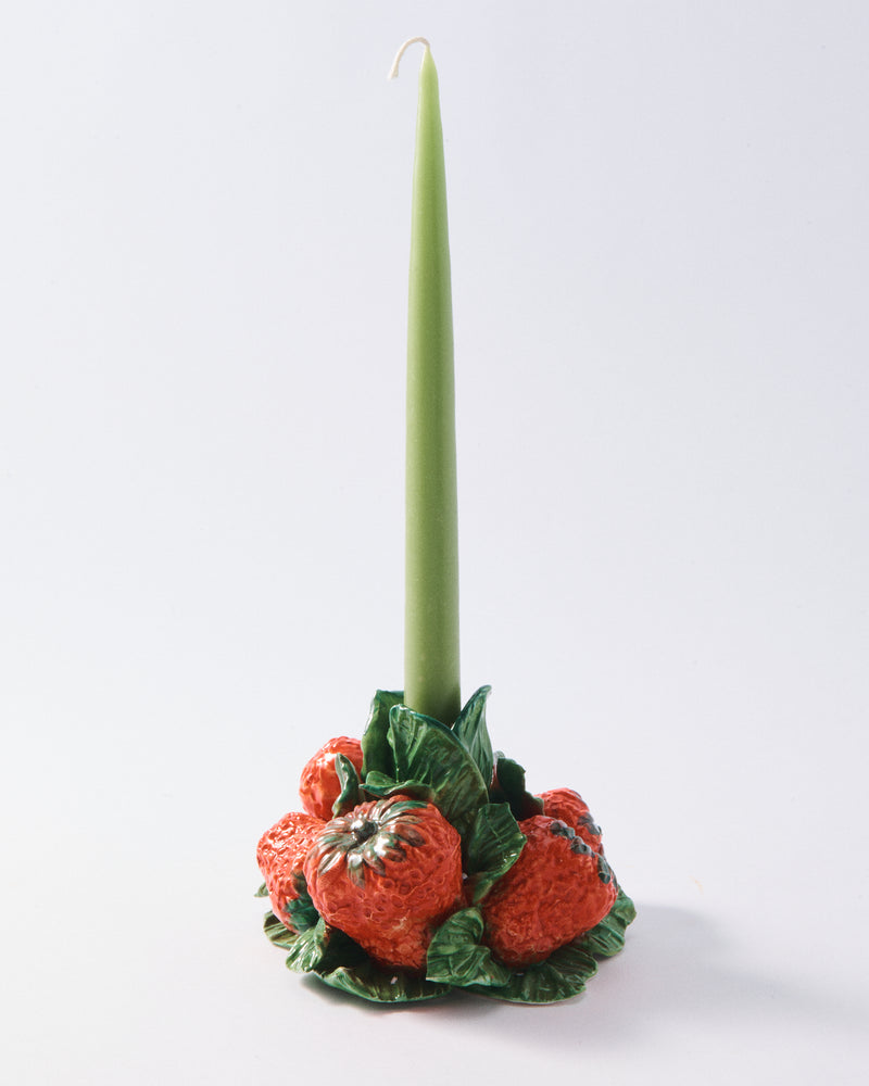 Italian Ceramic Strawberry Candle Holder, Sold Individually