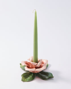 Italian Ceramic Rose Candle Holder, Sold Individually