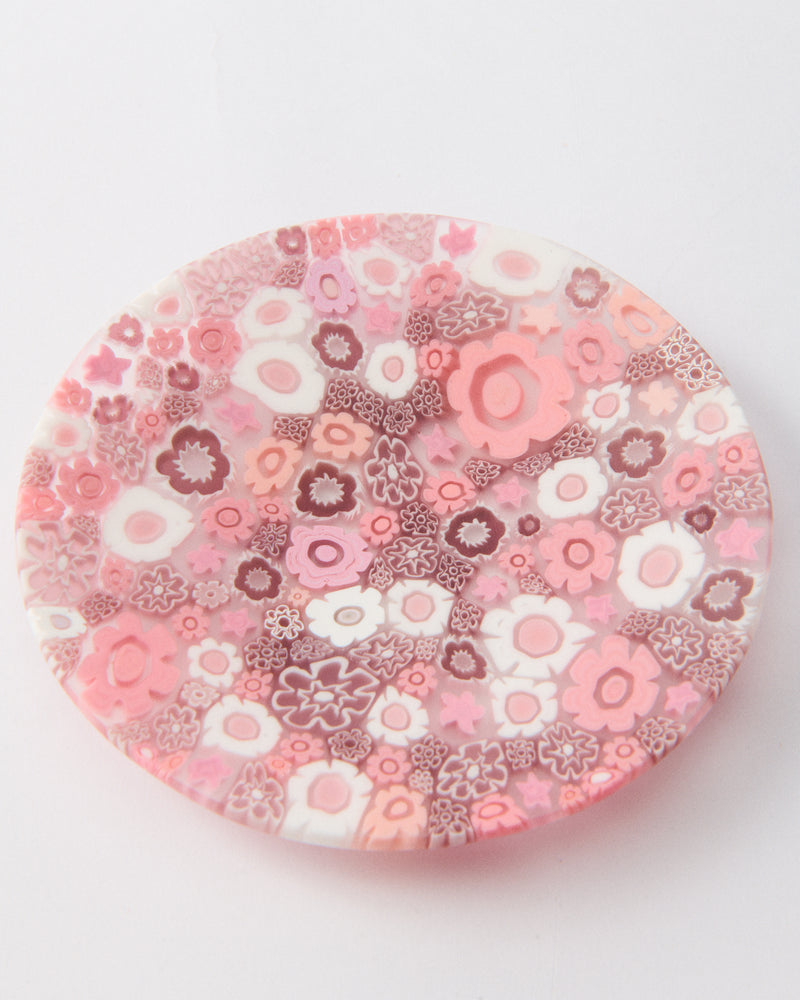 Pink Flower Murano Millefiori Plate