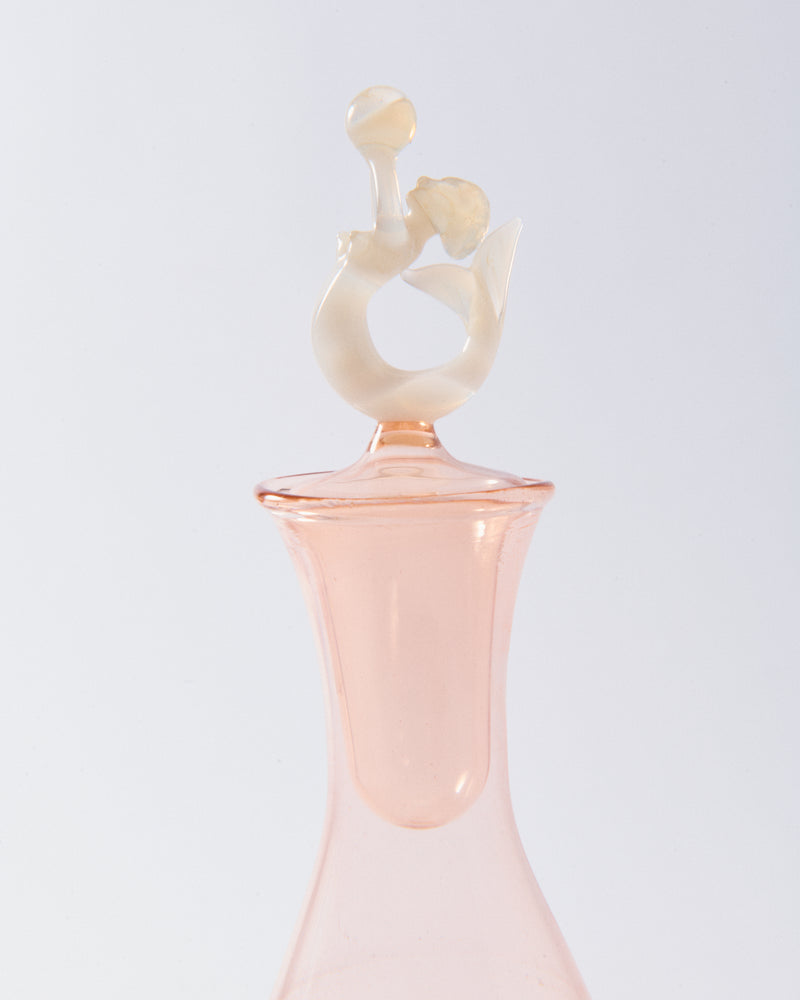 1930s Art Deco Etched Mermaid Decanter Set of Five Pieces