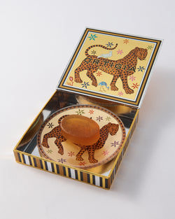 Italian Leopard Glass Dish & Glycerine Soap
