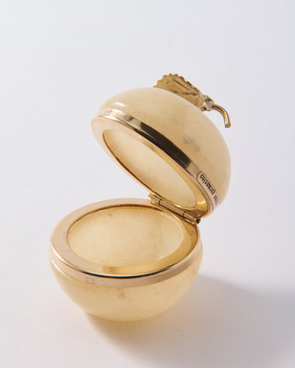Butter Cream Alabaster Apple Ring Pot