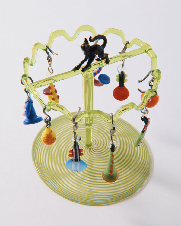 Rare German Blown Glass Spinning Drink Charm Set