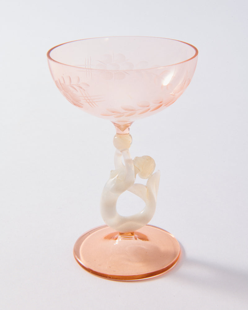 1930s Art Deco Etched Mermaid Decanter Set of Five Pieces