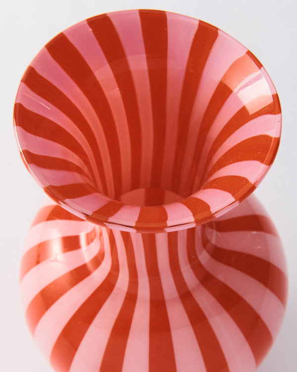Italian Murano Pink & Red Bouquet Vase
