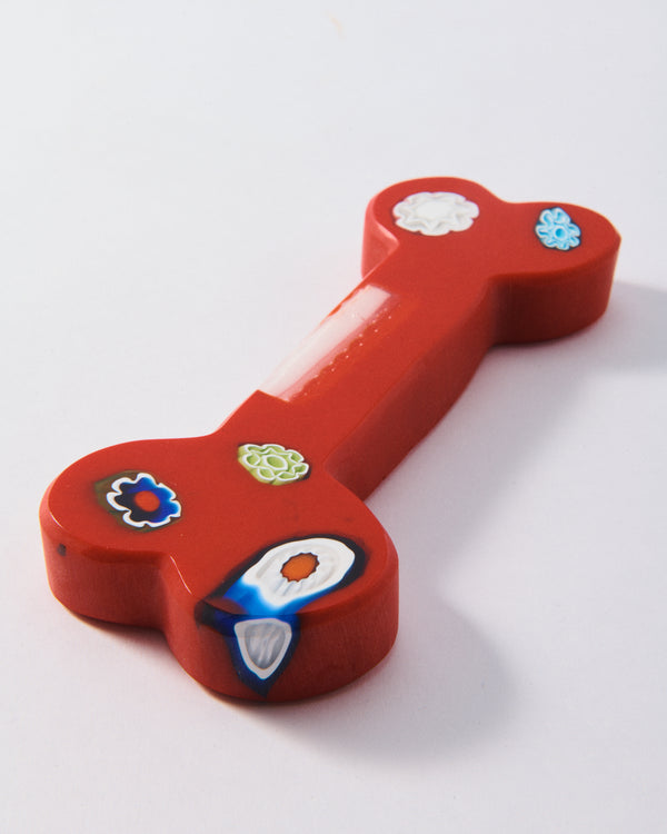 Murano Glass Statement Millifiori Glass Dog Bone